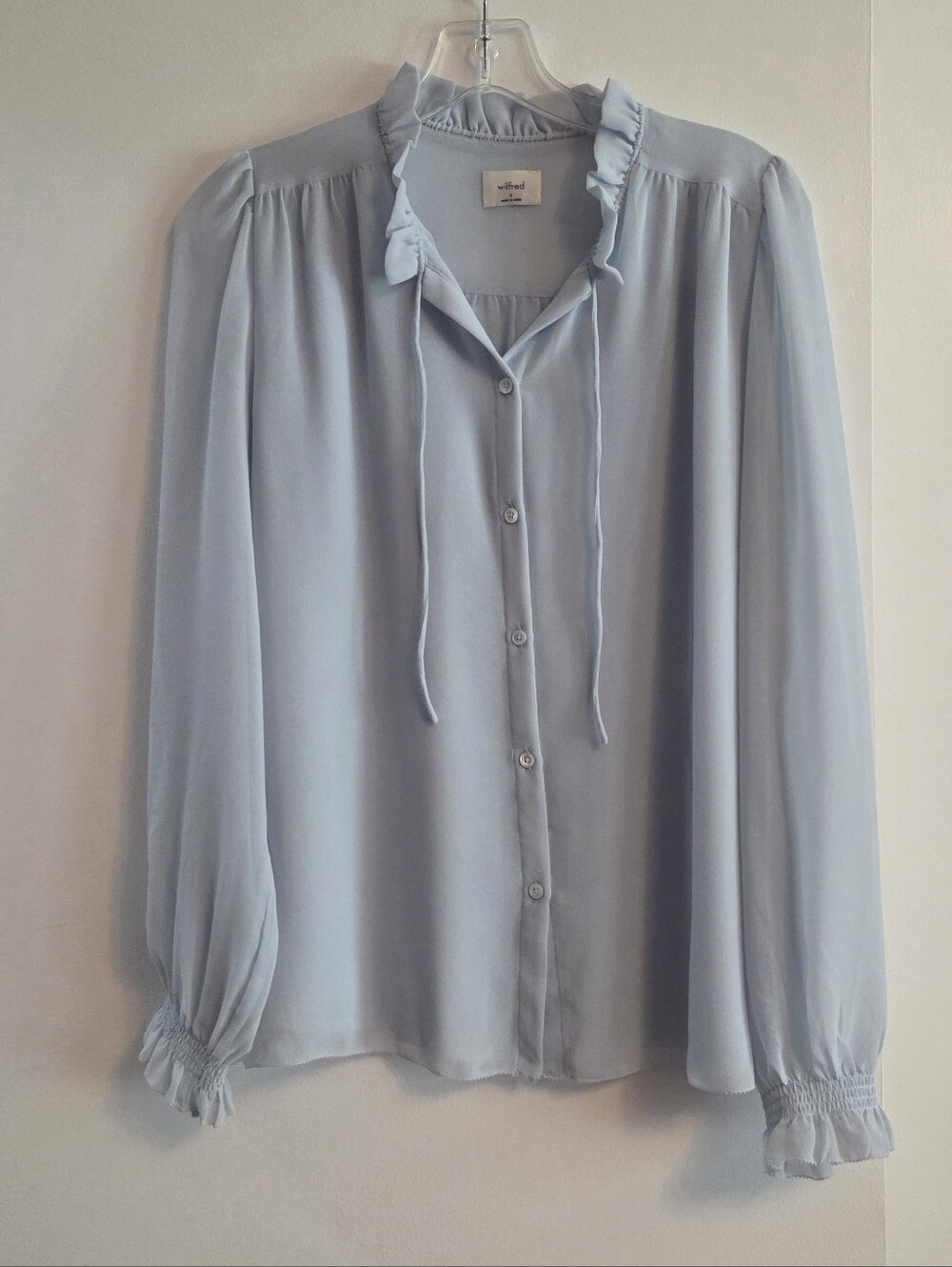 ARITZIA WILFRED Alexis Blouse Heatwave Blue Small
